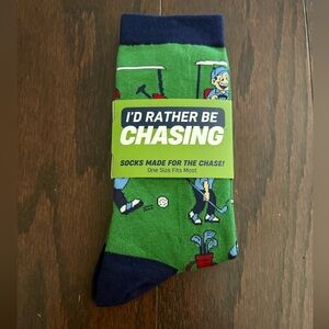 New I'D RATHER BE CHASING BALLS Funny Men’s Golf  Socks One Size Fits Most New